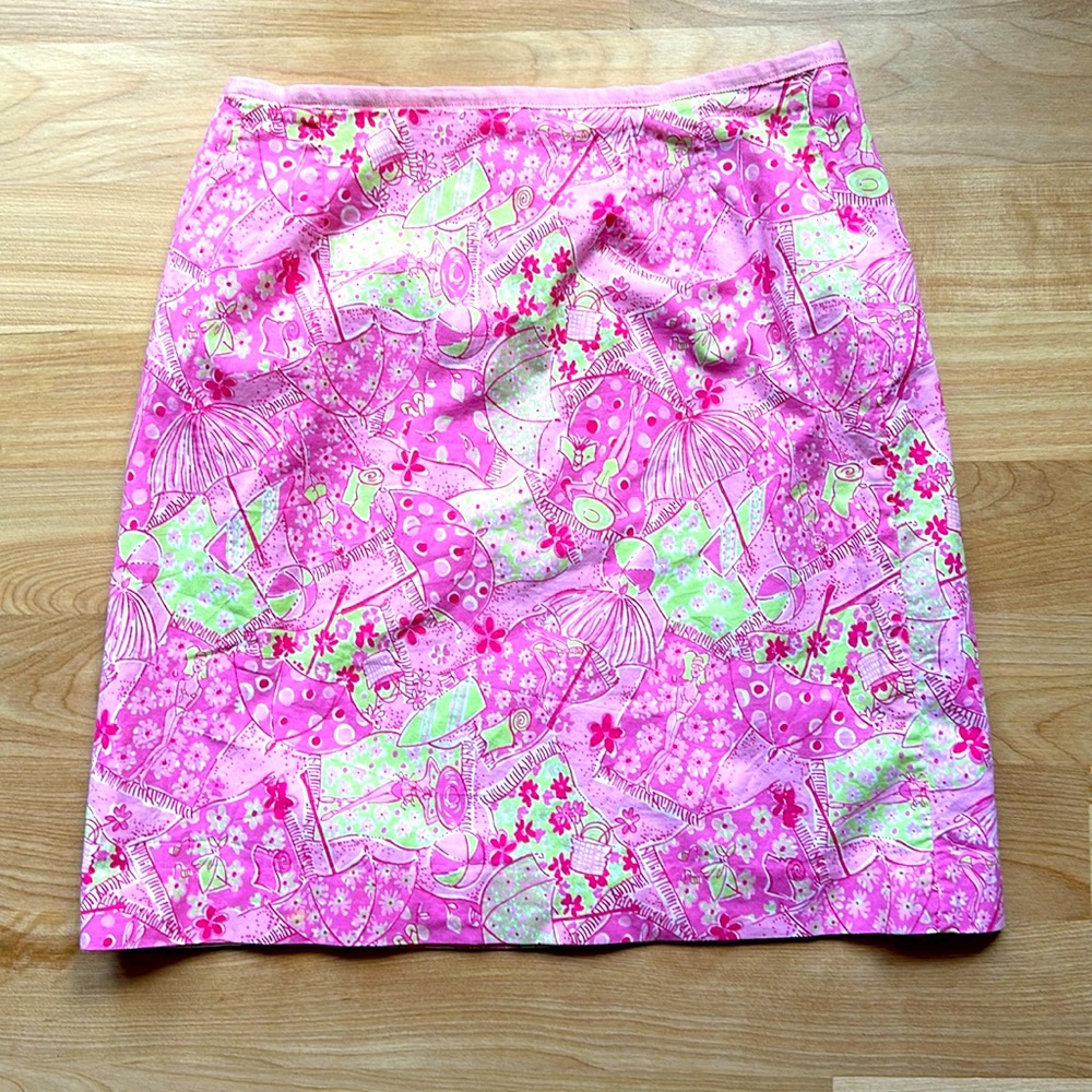 Vintage Lilly Pulitzer skirt size 6. Pink and green.